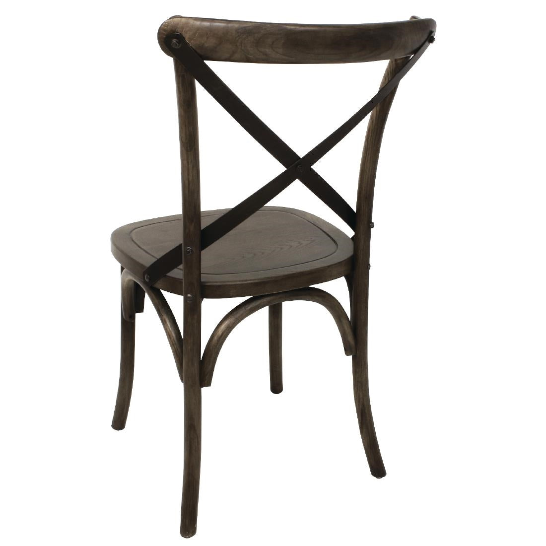 Chaises couleur noyer avec dossier croisé Bolero (lot de 2) — GG658