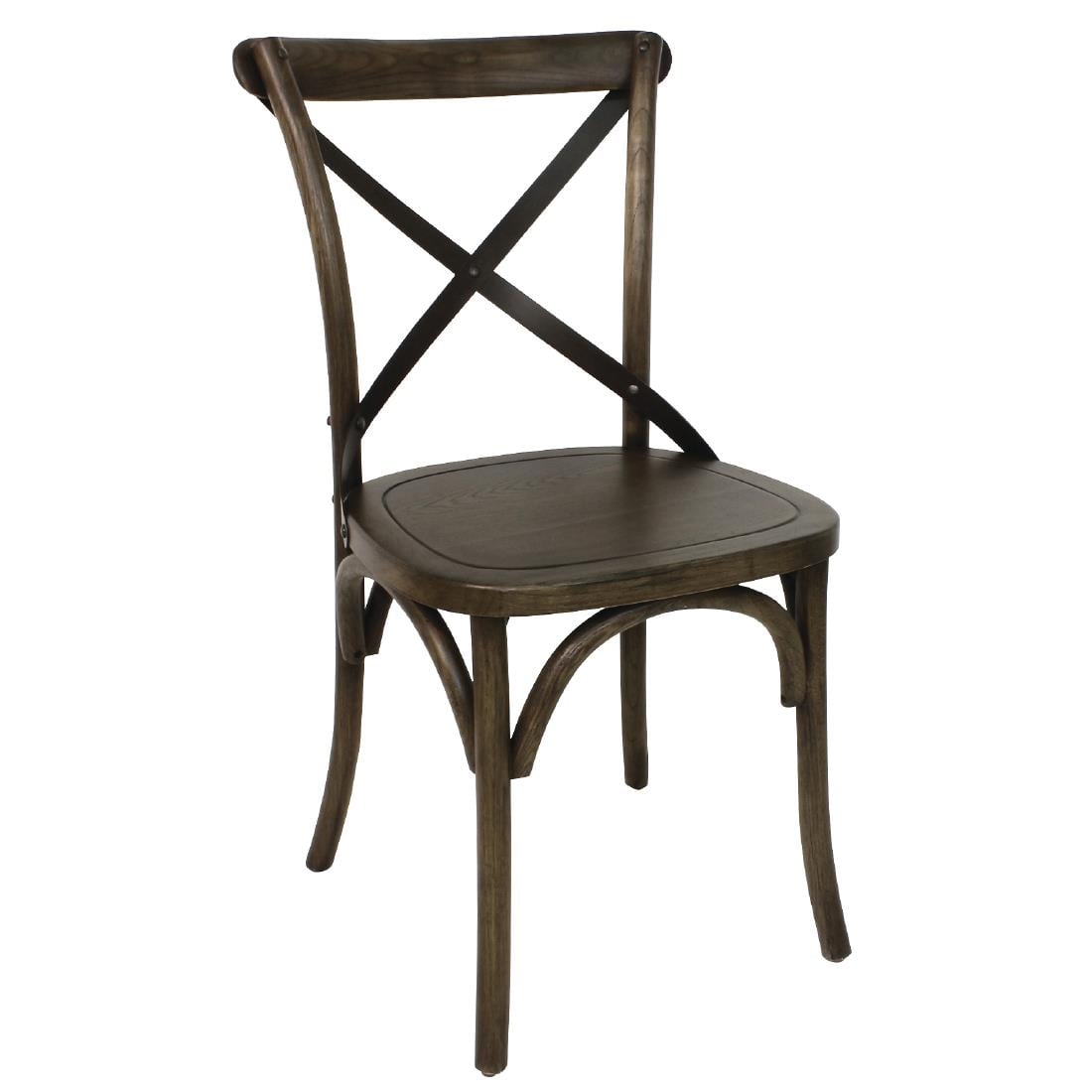 Chaises couleur noyer avec dossier croisé Bolero (lot de 2) — GG658