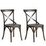 Chaises couleur noyer avec dossier croisé Bolero (lot de 2) — GG658