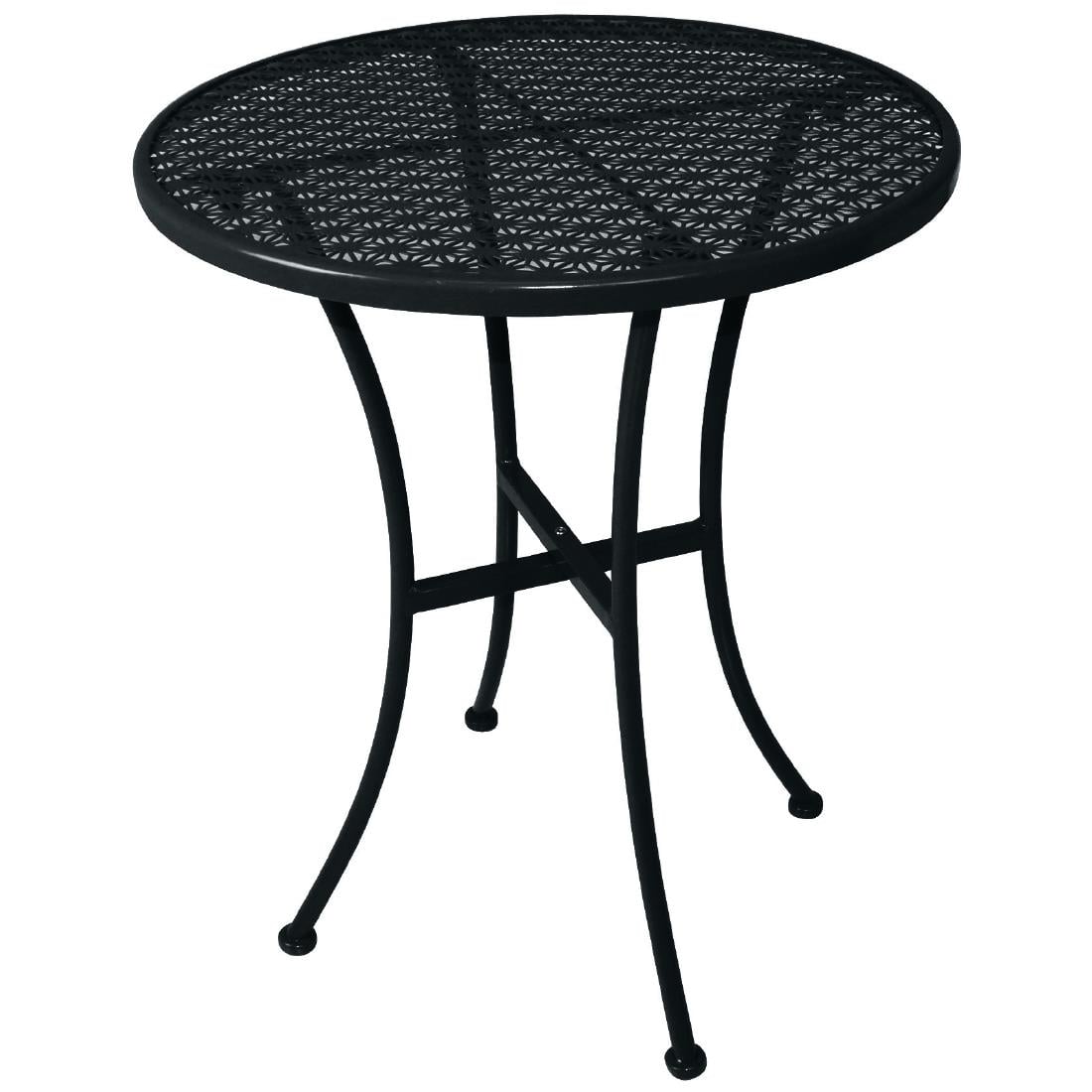 Table bistro ronde en acier ajouré Bolero noire 600mm (lot de 15) — SA819