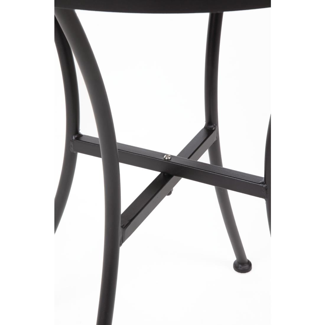 Table bistro ronde en acier ajouré Bolero noire 600mm (lot de 15) — SA819