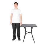 Table bistro carrée en acier ajouré Bolero noire 700mm — GG706