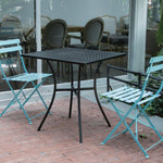 Table bistro carrée en acier ajouré Bolero noire 700mm — GG706