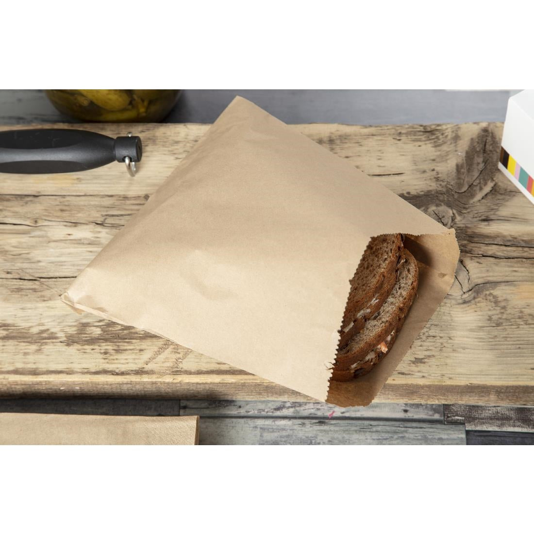 Sachets sandwich compostables en kraft recyclé Vegware (lot de 1000) — GH017