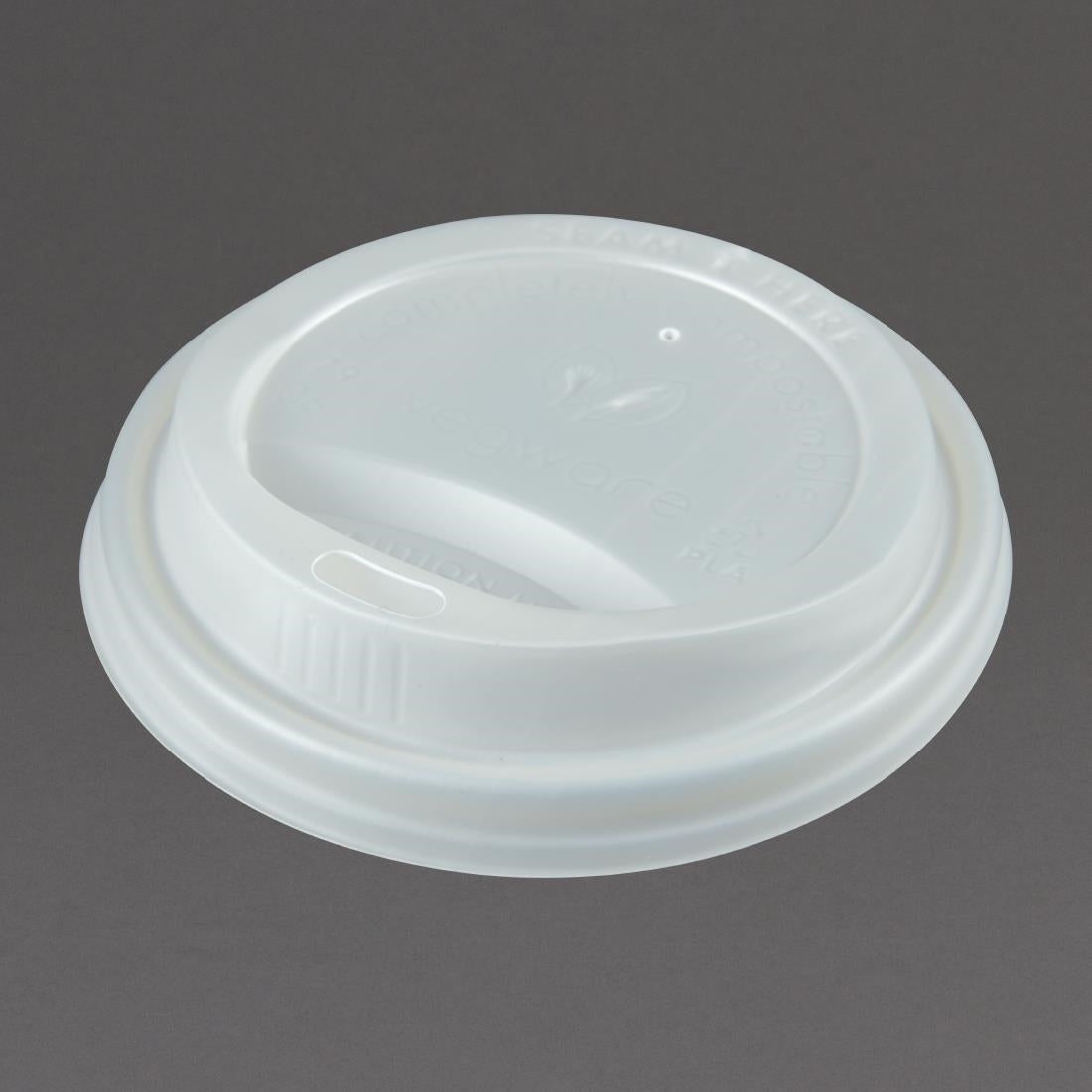 Couvercles CPLA pour gobelets boissons chaudes compostables Vegware 225ml (lot de 1000) — GH024