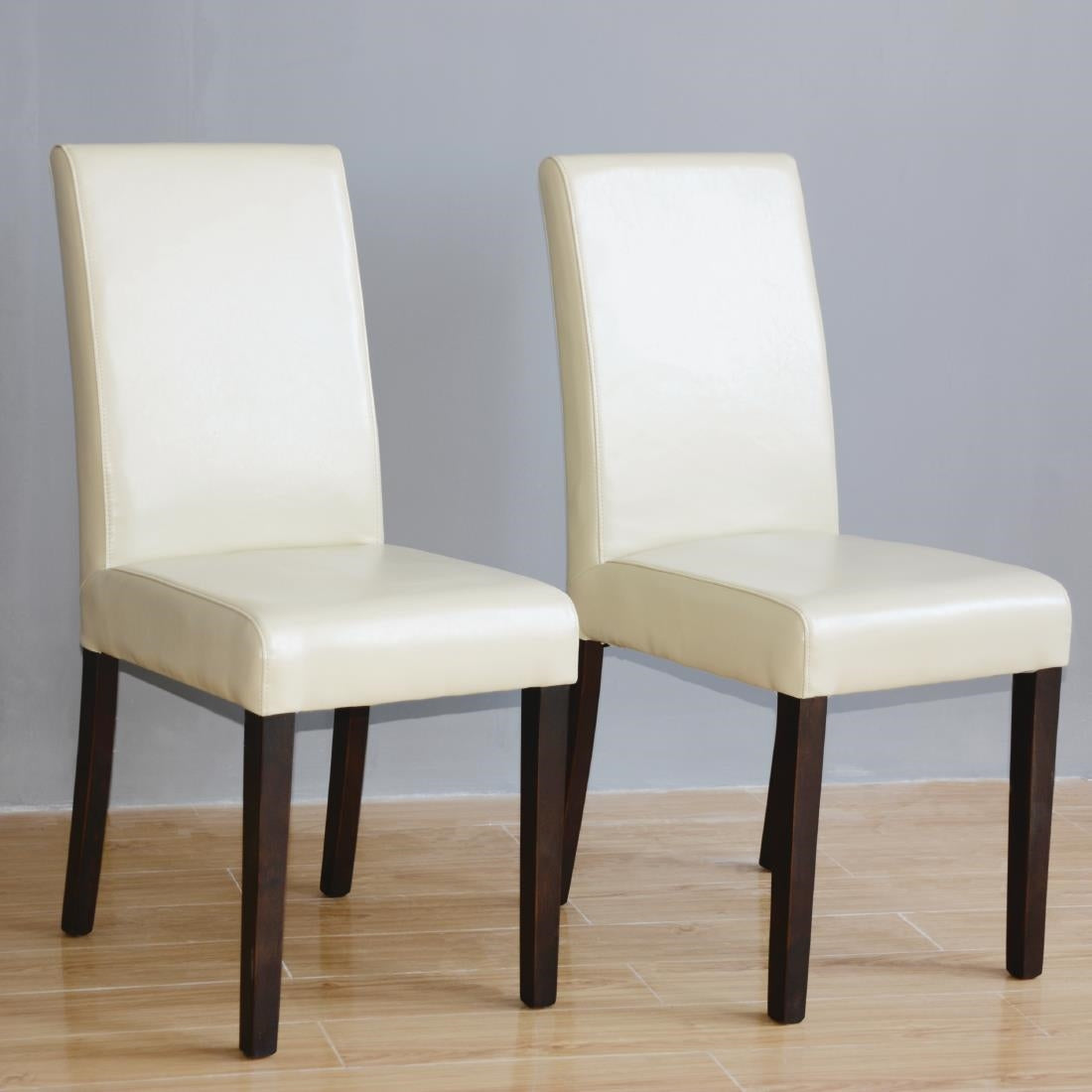 Chaises en simili cuir Bolero crème (lot de 2) — GH444
