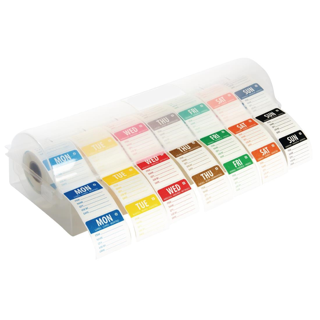 Etiquettes alimentaires solubles code couleur avec distributeur Hygiplas 50mm — GH475