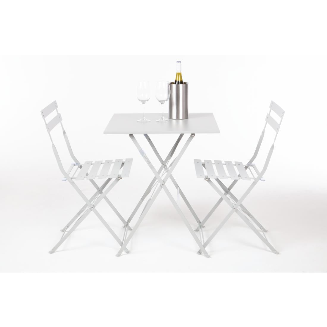 Chaise de terrasse pliantes en acier gris Bolero (lot de 2) — GH551