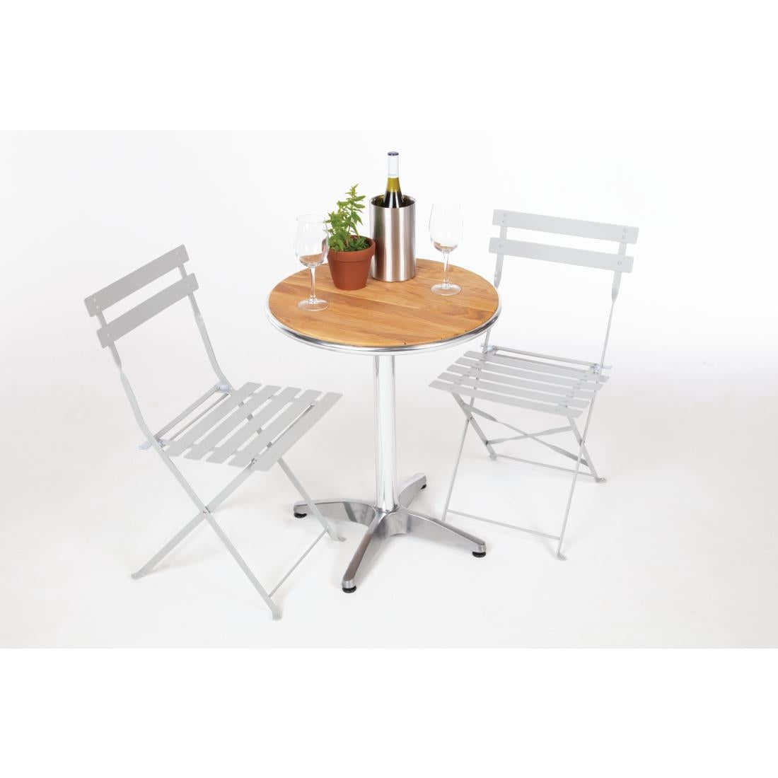Chaise de terrasse pliantes en acier gris Bolero (lot de 2) — GH551