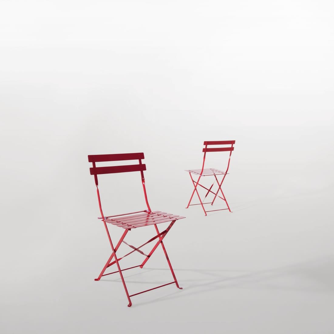 Chaises de terrasse en acier Bolero rouges (lot de 2) — GH555