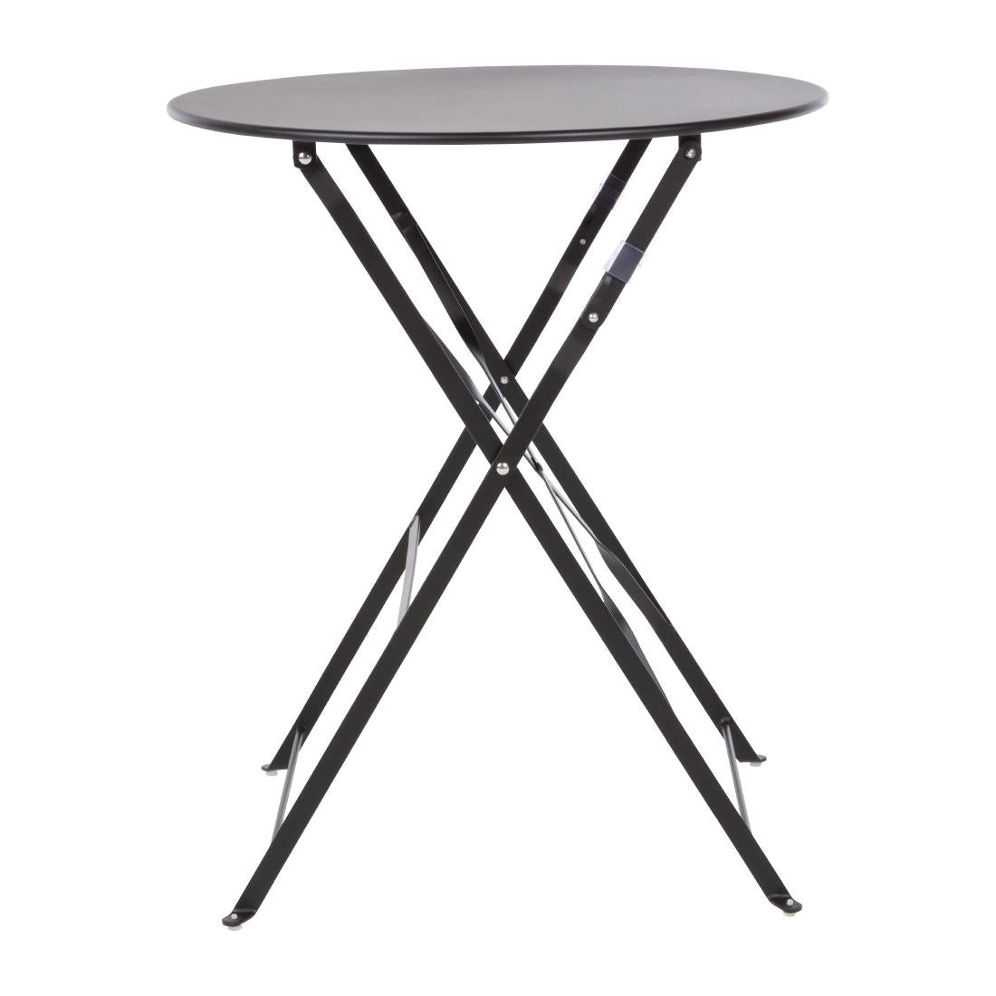 Table de terrasse en acier Bolero noire — GH558