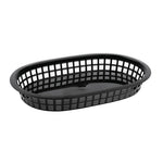 Panière alimentaire ovale en polypropylène Olympia noire (lot de 6) — GH969