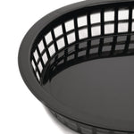 Panière alimentaire ovale en polypropylène Olympia noire (lot de 6) — GH969