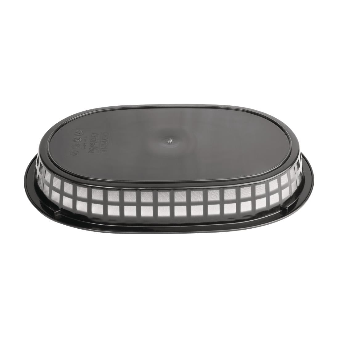 Panière alimentaire ovale en polypropylène Olympia noire (lot de 6) — GH969