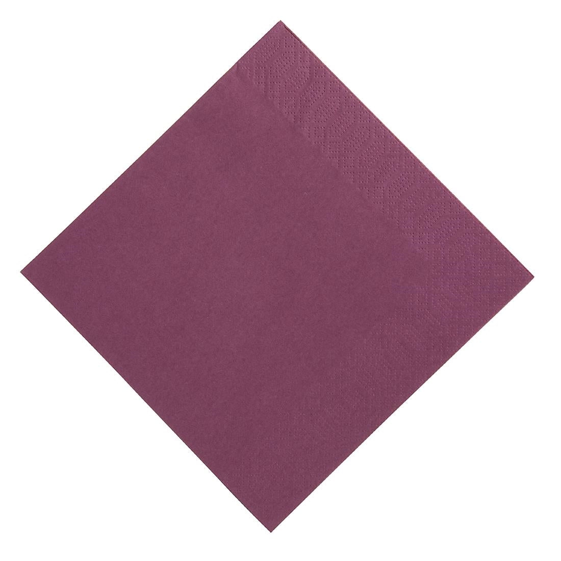 Serviettes restaurant 3 plis pliage 1/8 Duni prune 40x40cm (lot de 1000) — GJ117
