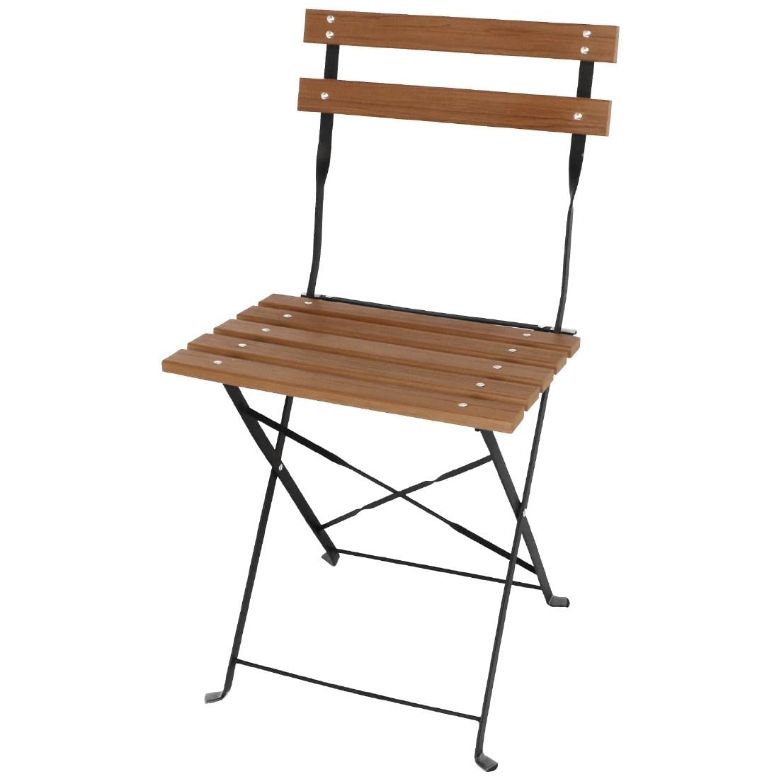 Chaises bistro en imitation bois Bolero (lot de 2) — GJ766