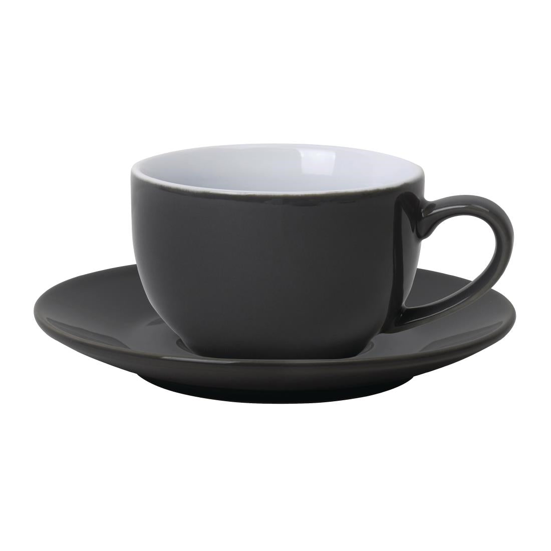 Soucoupes pour tasses 228ml et 340ml Olympia Café grises (Lot de 12) — GL049