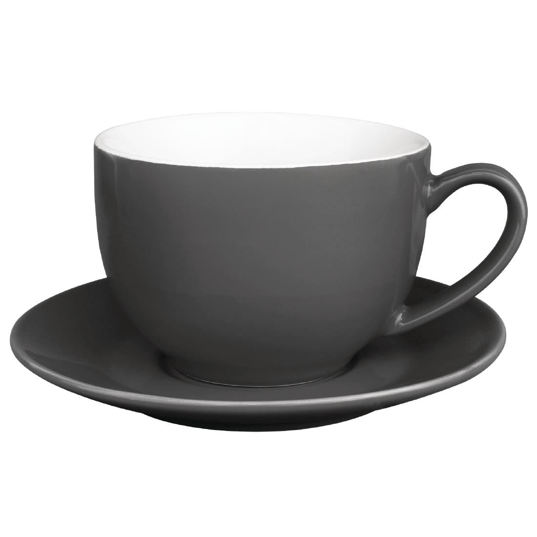 Soucoupes pour tasses 228ml et 340ml Olympia Café grises (Lot de 12) — GL049