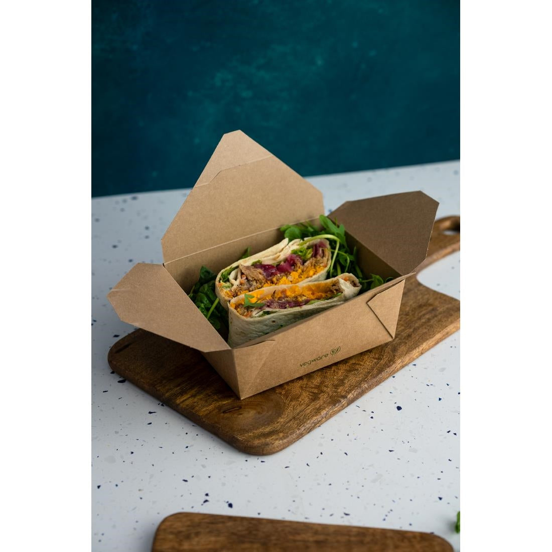 Boîtes alimentaires en carton compostable Vegware N°3 1800ml (lot de 180) — FP804