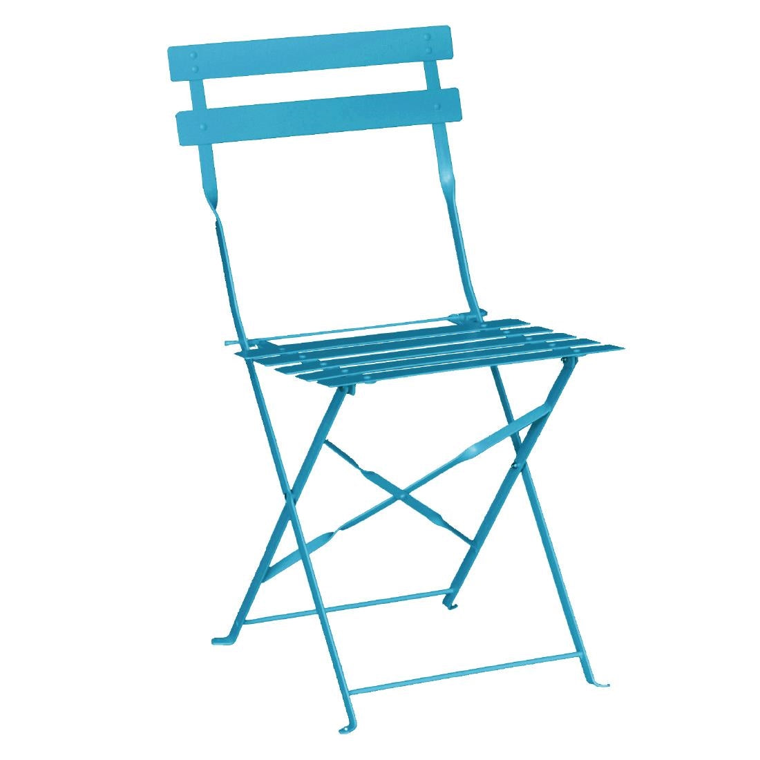 Chaises de terrasse pliantes en acier Bolero bleu turquoise (lot de 2) — GK982