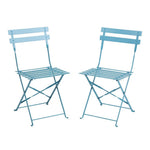 Chaises de terrasse pliantes en acier Bolero bleu turquoise (lot de 2) — GK982