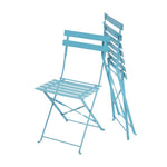 Chaises de terrasse pliantes en acier Bolero bleu turquoise (lot de 2) — GK982
