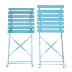 Chaises de terrasse pliantes en acier Bolero bleu turquoise (lot de 2) — GK982