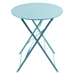 Table de terrasse ronde en acier Bolero bleu turquoise 595mm — GK983