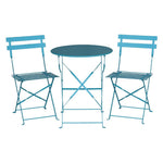 Chaises de terrasse pliantes en acier Bolero bleu turquoise (lot de 2) — GK982