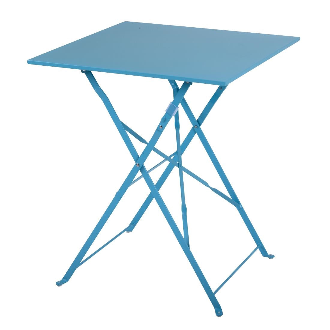 Table de terrasse carrée en acier Bolero bleu turquoise 600mm — GK985