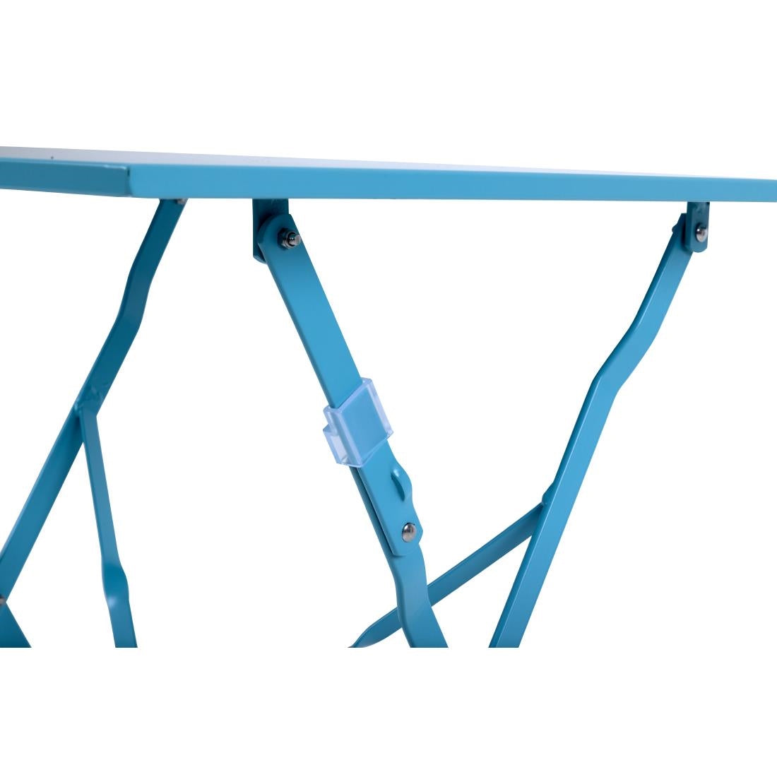 Table de terrasse carrée en acier Bolero bleu turquoise 600mm — GK985