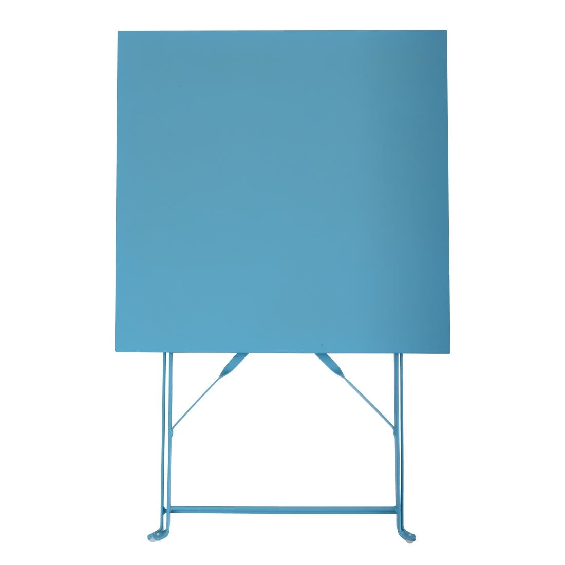 Table de terrasse carrée en acier Bolero bleu turquoise 600mm — GK985