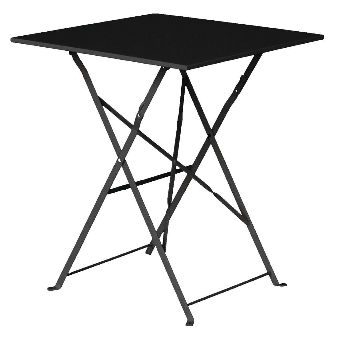 Table de terrasse carrée en acier Bolero noire 600mm — GK989
