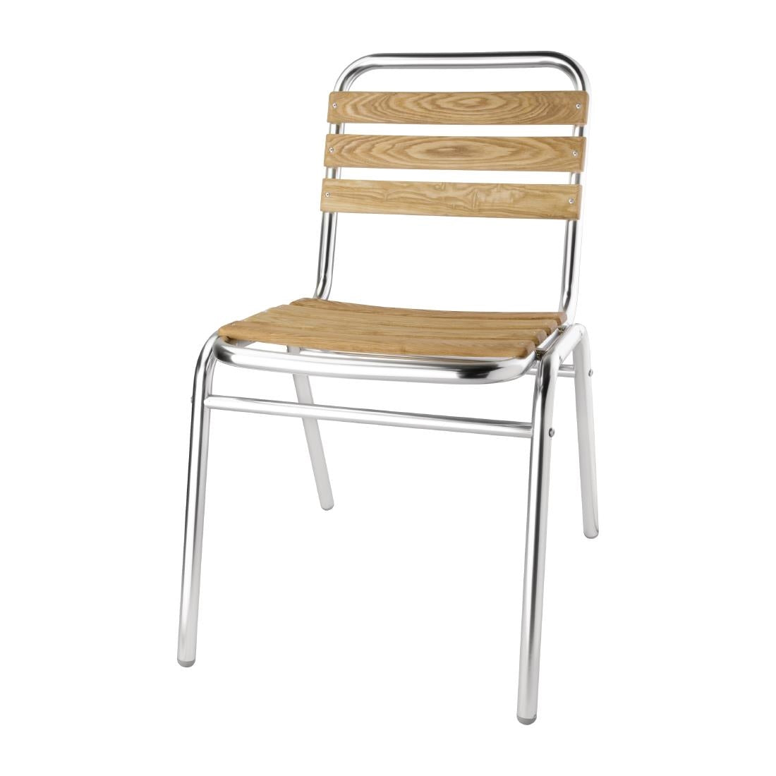 Chaises bistro frêne et aluminium Bolero (lot de 4) — GK997