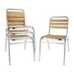 Chaises bistro frêne et aluminium Bolero (lot de 4) — GK997