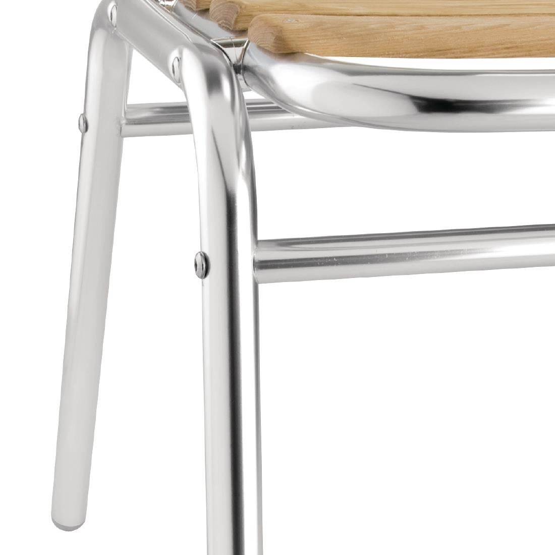 Chaises bistro frêne et aluminium Bolero (lot de 4) — GK997