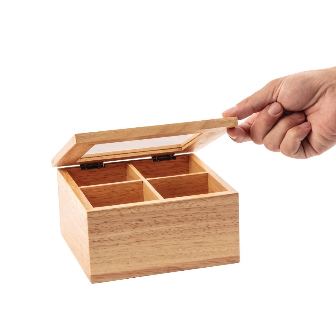 Mini boîte à thé en hévéa Olympia — GL089