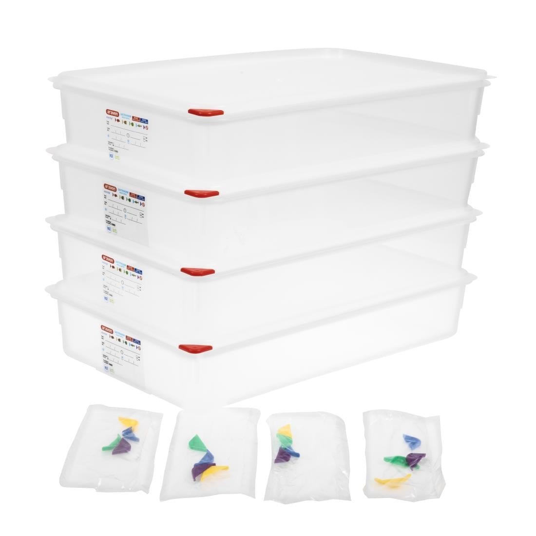 Boîtes alimentaires GN 1/1 Araven 13,7L (lot de 4) — GL260