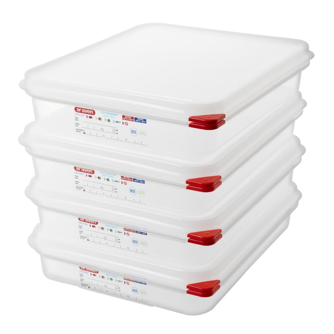 Boîte alimentaire GN 1/2 Araven 4L (lot de 4) — GL261