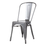 Chaises en acier gris métallisé Bolero Bistro (lot de 4) — GL329