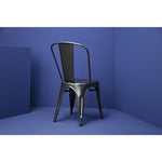 Chaises en acier gris métallisé Bolero Bistro (lot de 4) — GL329