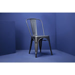 Chaises en acier gris métallisé Bolero Bistro (lot de 4) — GL329