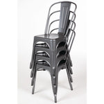 Chaises en acier gris métallisé Bolero Bistro (lot de 4) — GL329