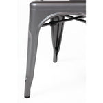 Chaises en acier gris métallisé Bolero Bistro (lot de 4) — GL329
