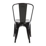 Chaises en acier noir Bolero Bistro (lot de 4) — GL331