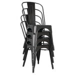 Chaises en acier noir Bolero Bistro (lot de 4) — GL331