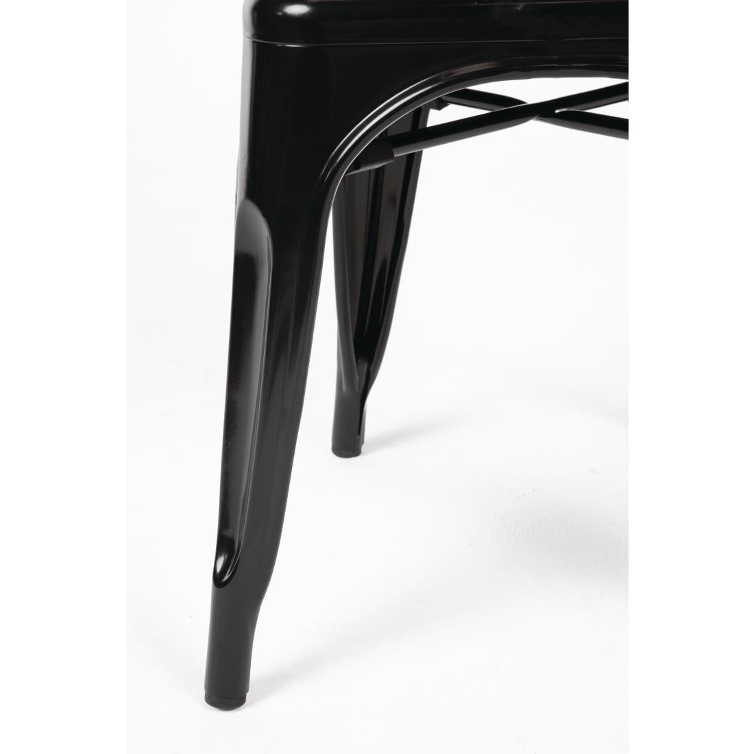 Chaises en acier noir Bolero Bistro (lot de 4) — GL331