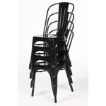 Chaises en acier noir Bolero Bistro (lot de 4) — GL331