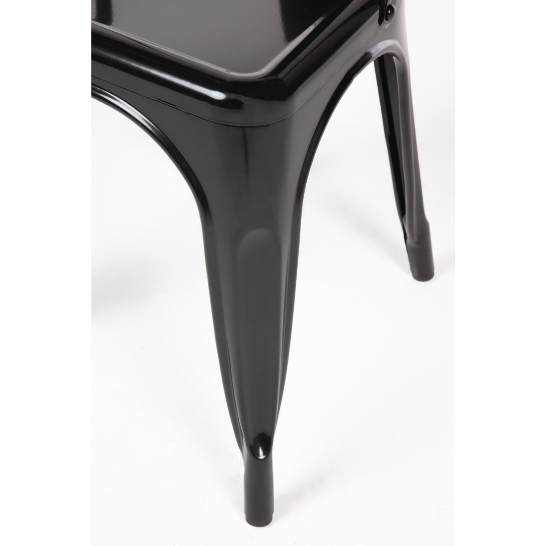 Chaises en acier noir Bolero Bistro (lot de 4) — GL331
