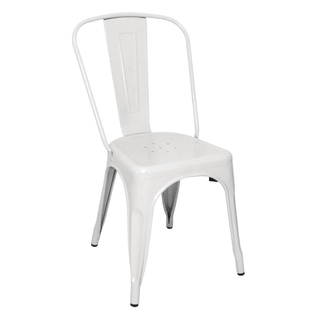 Chaises en acier blanc Bolero Bistro (lot de 4) — GL332